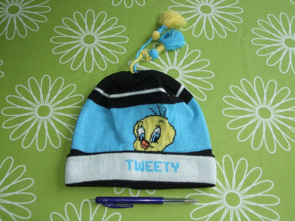 Nieuwe Tweety kinder muts - Looney tunes 1997, Maat 62, Jongetje of Meisje, Nieuw, Ophalen of Verzenden