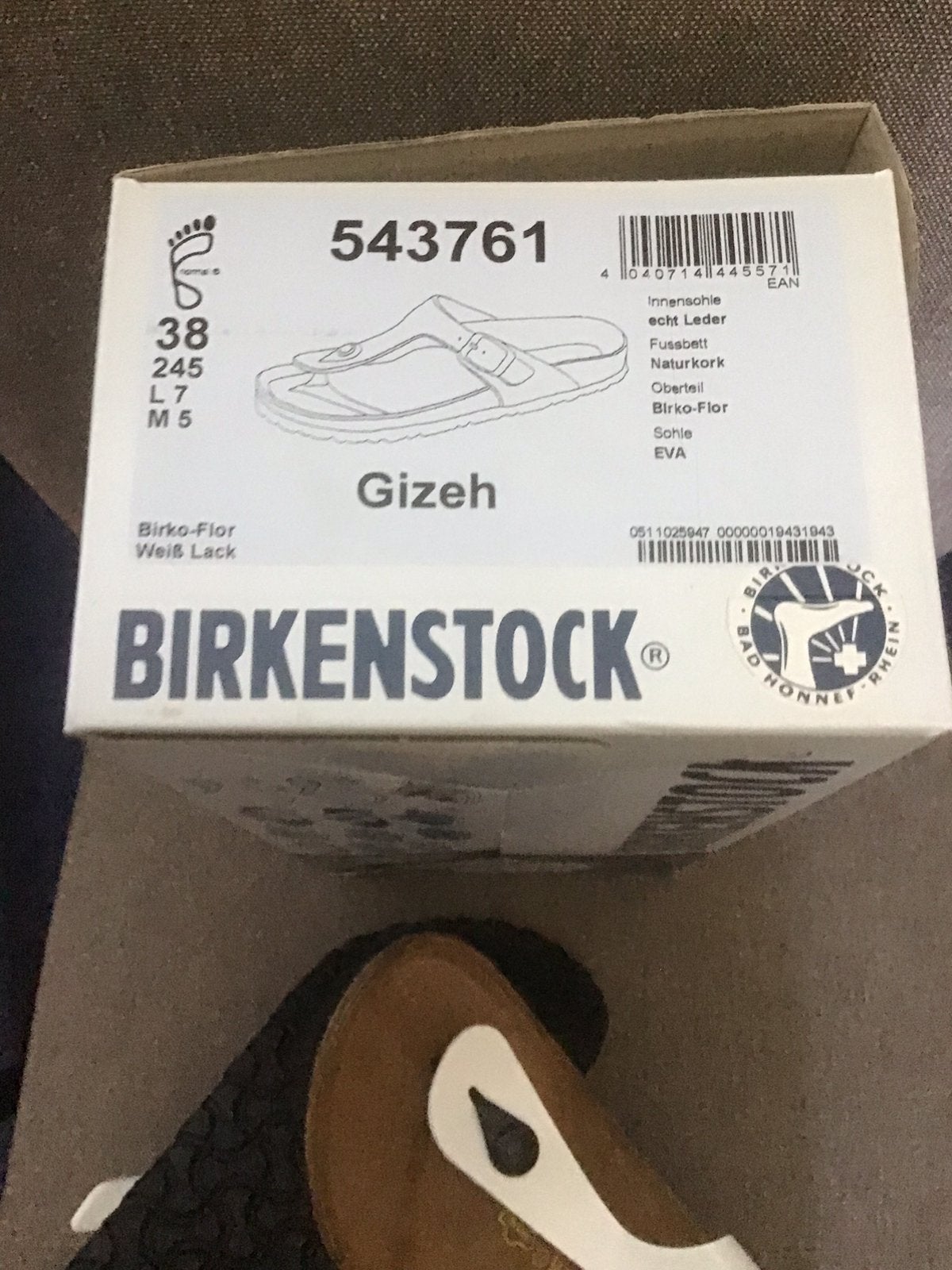 Birkenstock slippers maat 38 wit/lak, Slippers, Wit, Nieuw, Ophalen of Verzenden