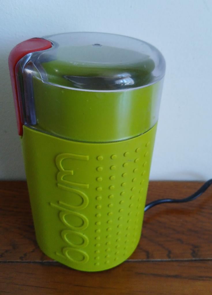 Bodum Bistro Elektrische Koffiemolen, kleur limoengroen, Kunststof, Bodum, Ophalen of Verzenden, Zo goed als nieuw