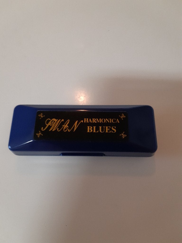 Swan Blues Harmonica – Toonsoort C (Ideaal voor beginners!), C-mondharmonica, Ophalen of Verzenden, Zo goed als nieuw, Met koffer of doosje