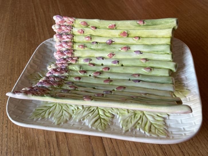 Aspergeschaal keramiek met onderschaal, Ophalen