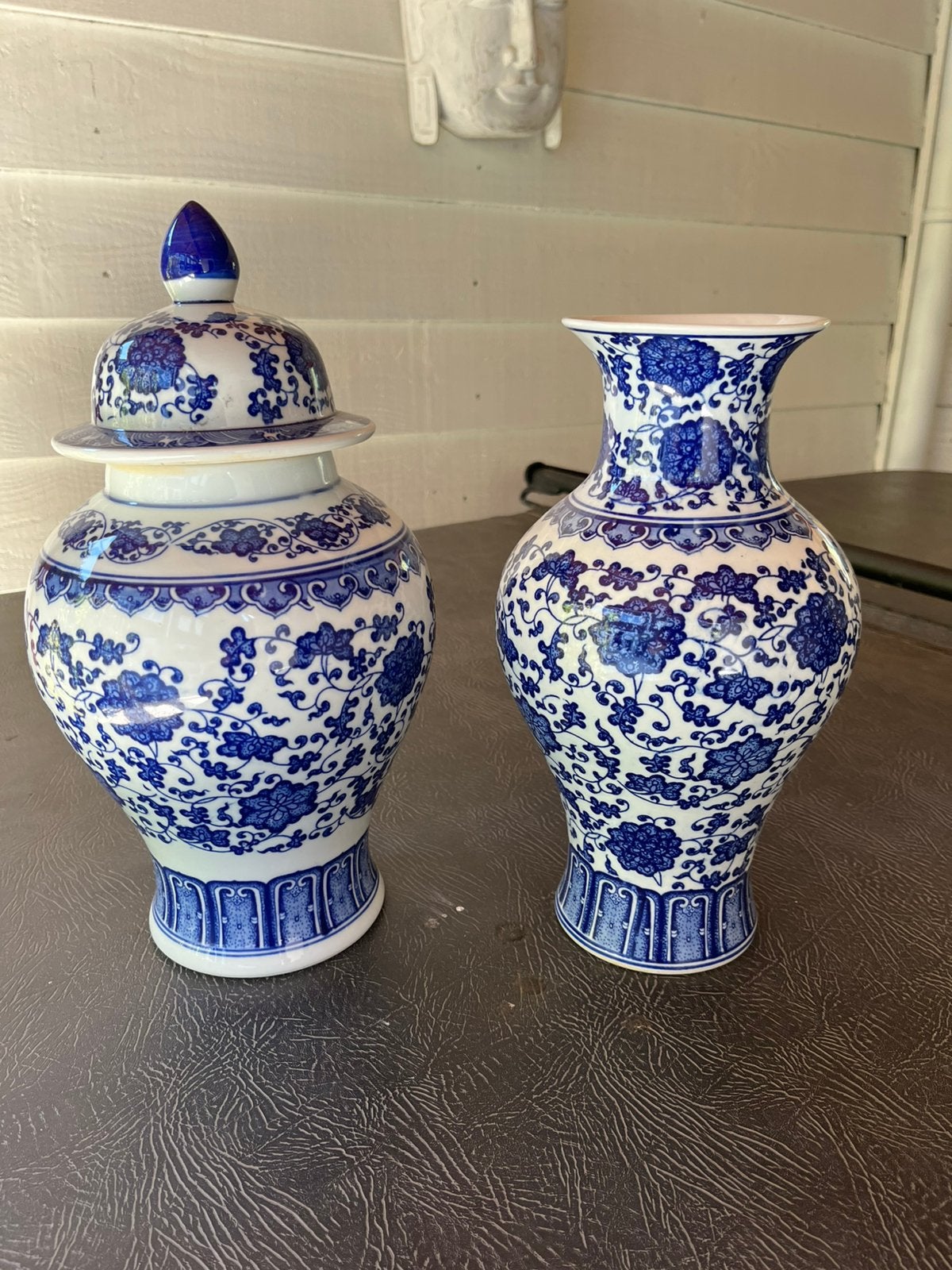 Prachtige blauw-witte porseleinen gemberpot en vaas, Ophalen of Verzenden