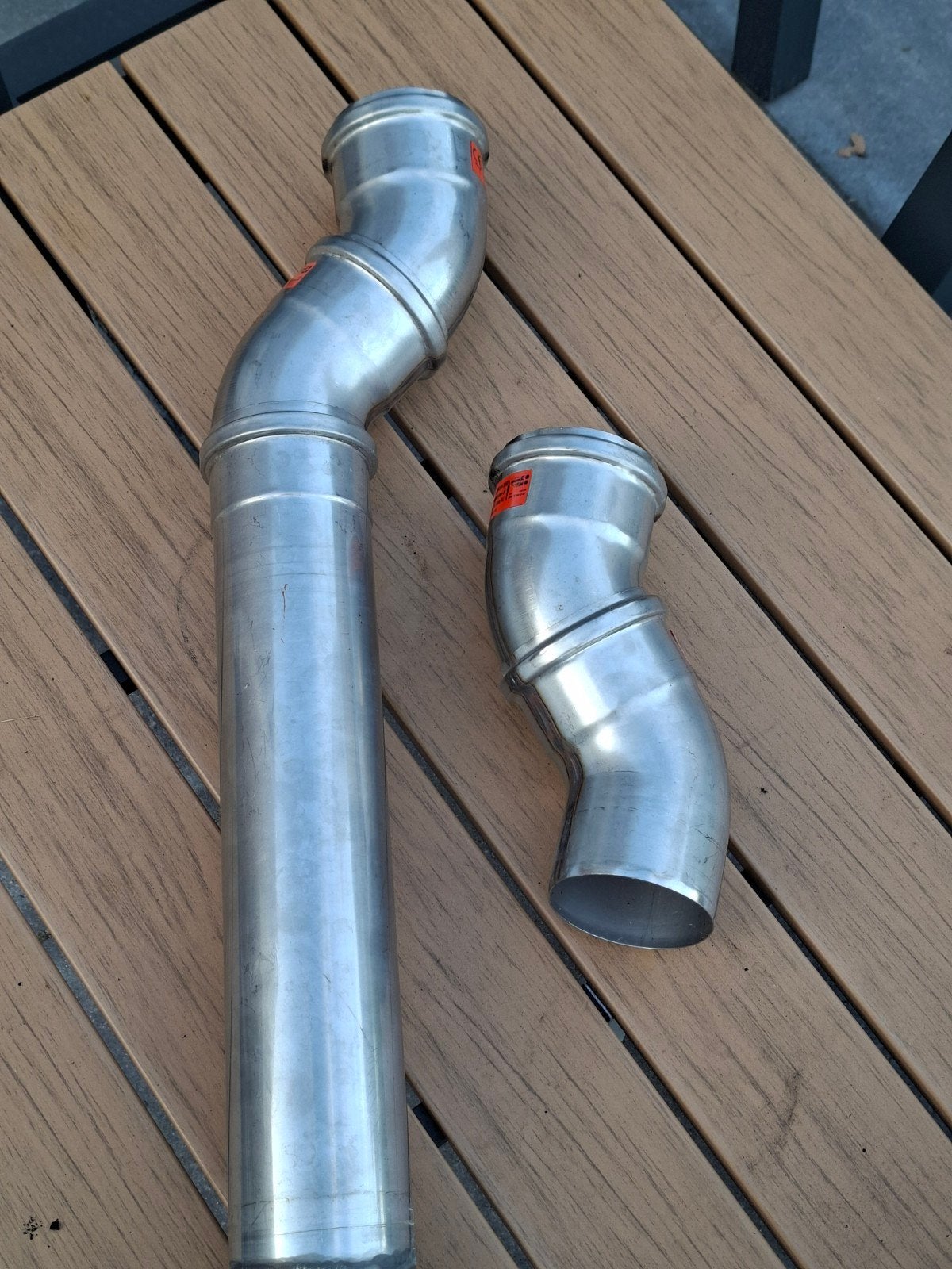 rvs 80mm enkelwandig pelletkachel afvoer schoorsteen, Ophalen, Afvoer, Zo goed als nieuw, Rvs