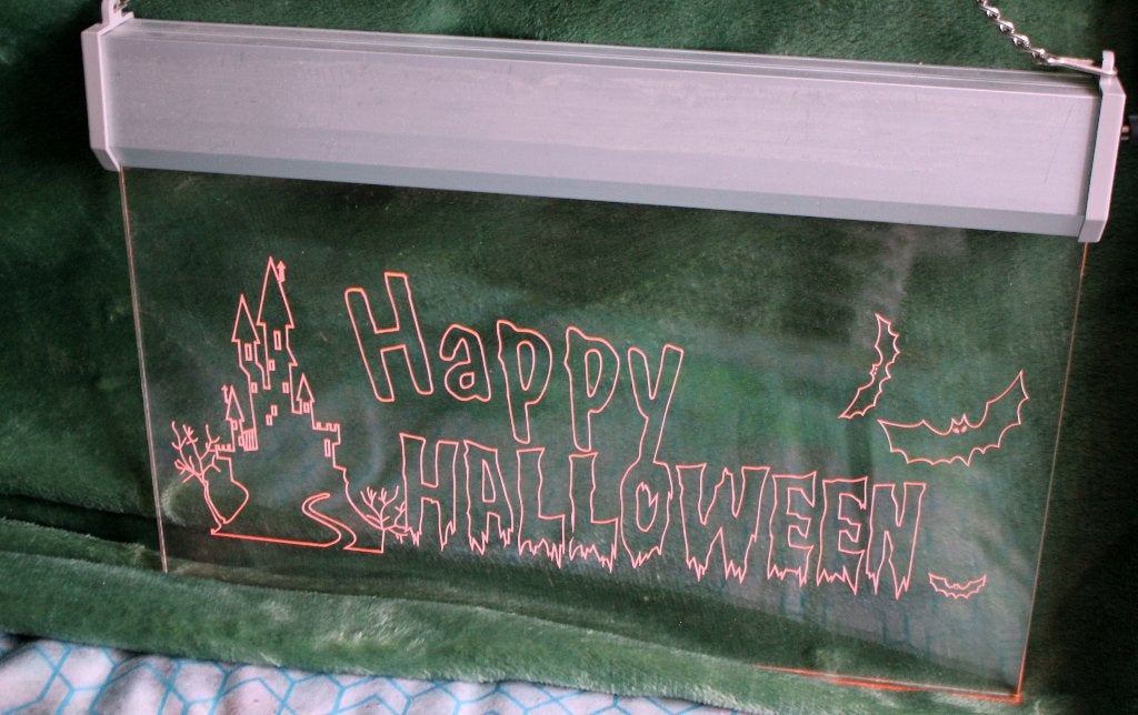 Halloween lichtvenster, Ophalen of Verzenden, Zo goed als nieuw, Versiering, Halloween of Griezel
