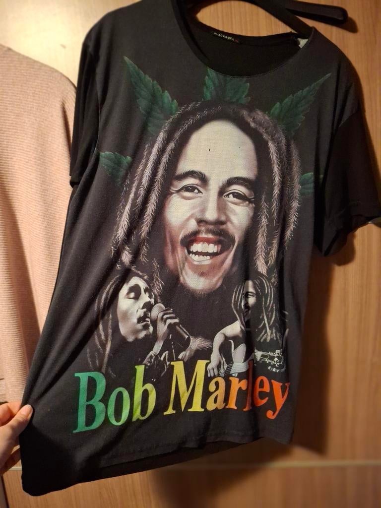 Bob Marley T-shirt - Zwart met print, Maat 38/40 (M), Zwart, Ophalen of Verzenden, Onbekend