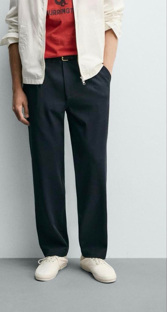 Donkerblauwe Zara pantalon - Maat S, Ophalen of Verzenden, Zo goed als nieuw, Maat 46 (S) of kleiner, Blauw