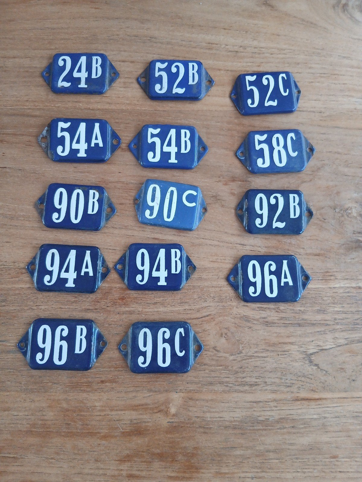 emaille huisnummer bordje.s 14 stuks, Verzenden