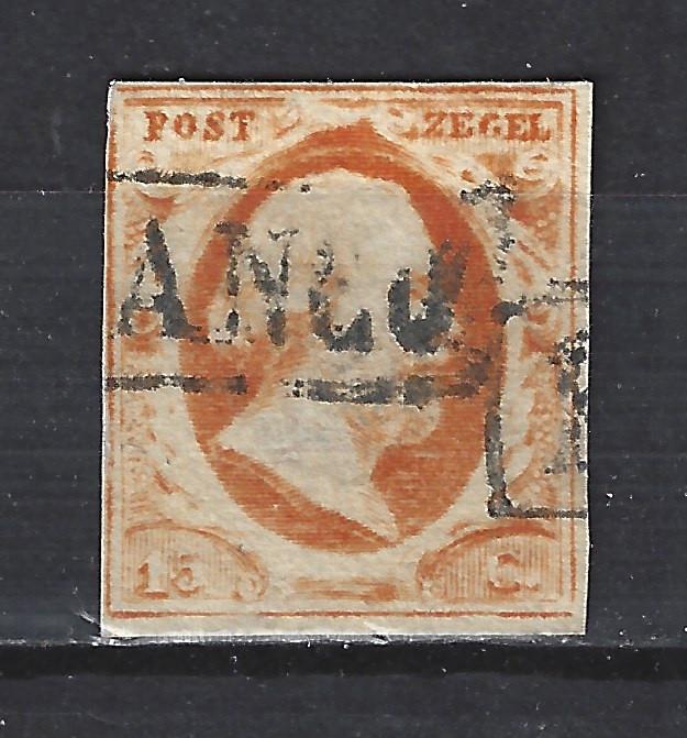 Nederland 3 geb Willem III 1852 ; 1e postzegel van Nederland, Ophalen of Verzenden, T/m 1940, Gestempeld