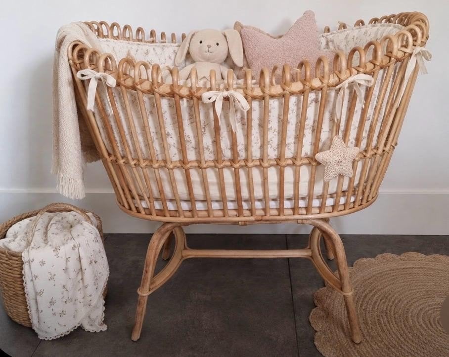 Rotan Wiegje - Vintage Stijl Baby Wieg, Ophalen, Zo goed als nieuw, Wieg