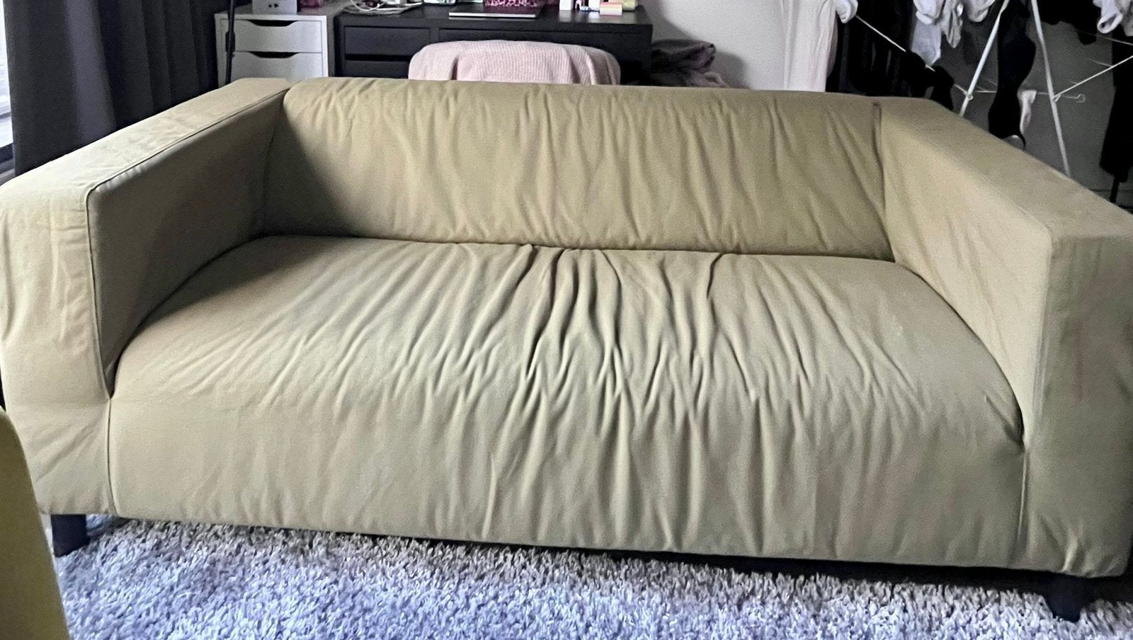 Ikea Klippan 2 zitsbankje groene hoes, Ophalen, Gebruikt, 150 tot 200 cm, Tweepersoons