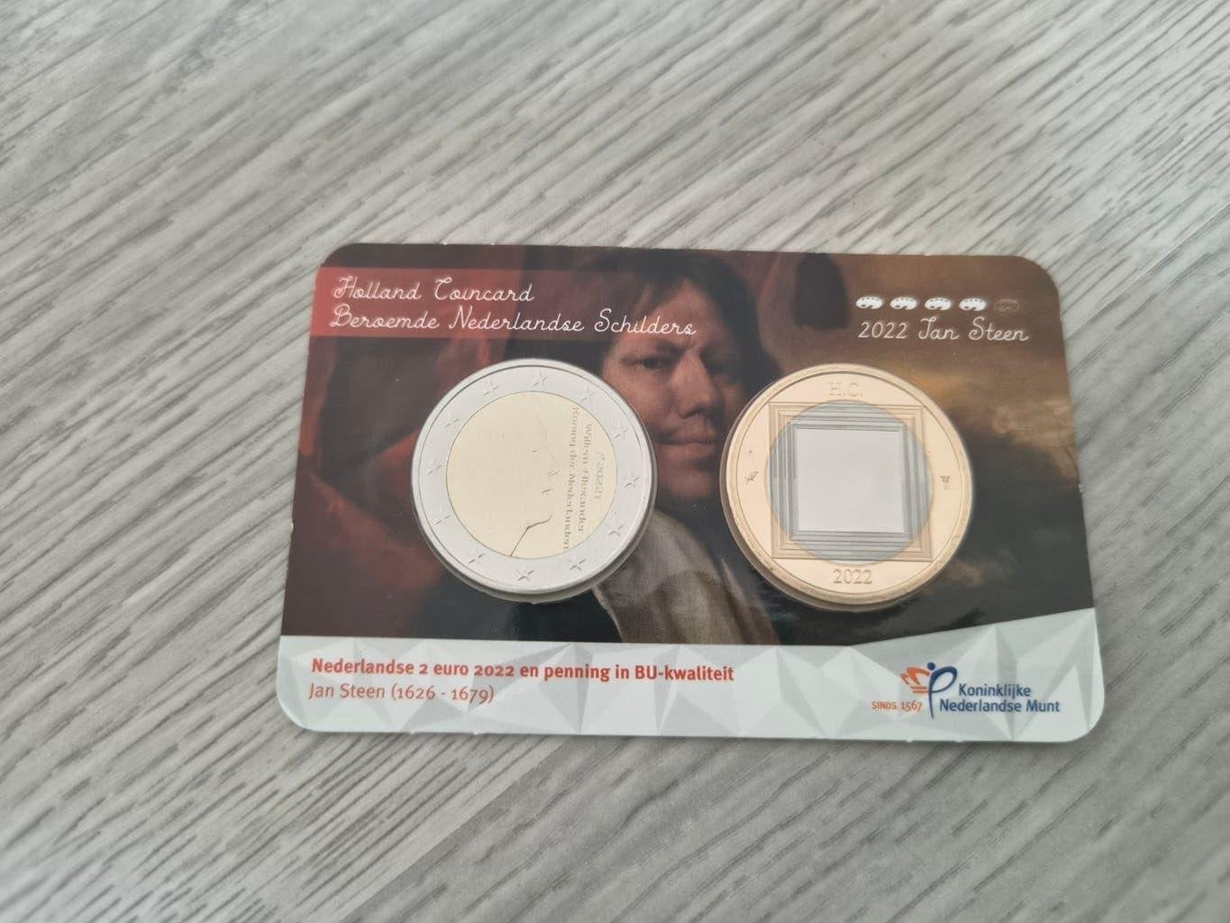 BU en UNC coincards, penning 2022 - 5stuks, Ophalen of Verzenden, Koningin Beatrix, Euro's