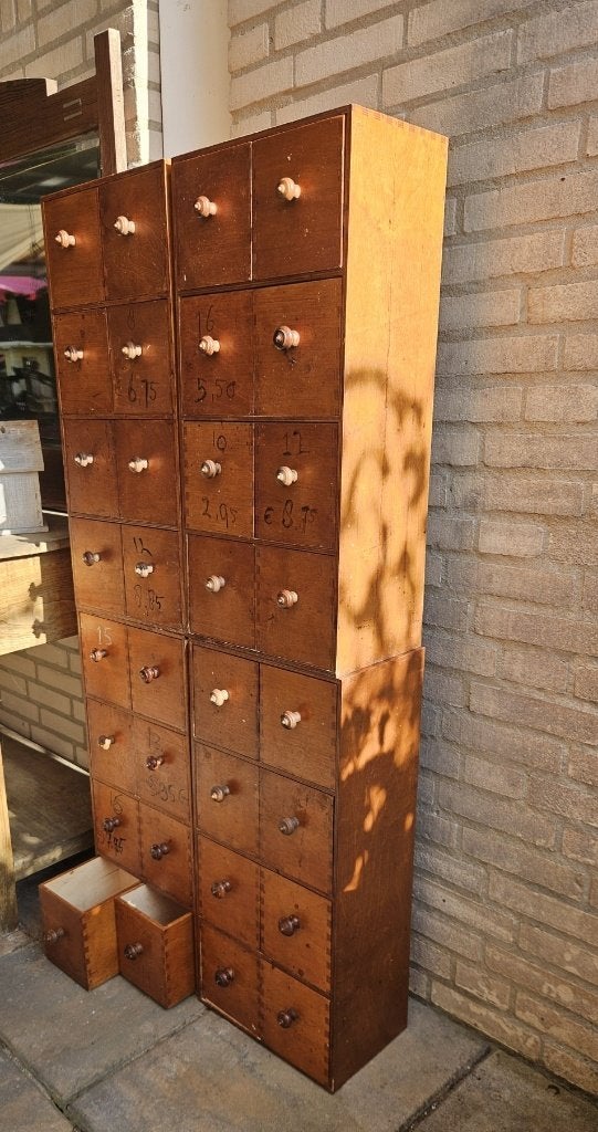 Industriële ladekastjes (4 stuks), Ophalen, Gebruikt, 5 laden of meer, Vintage
