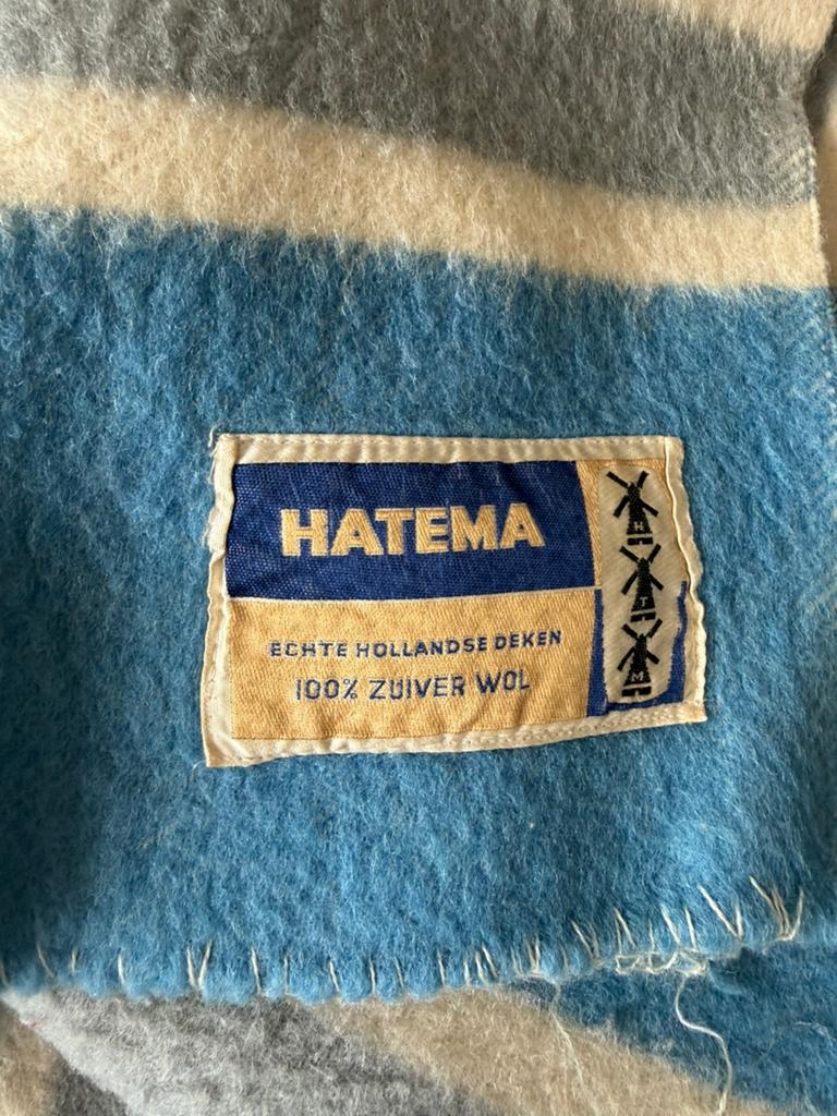 Deken, wol, Hatema, vintage, 1-persoons, Ophalen, Gebruikt