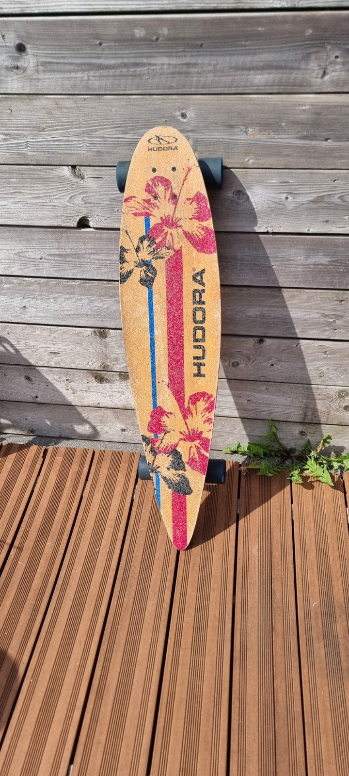 Hudora Skateboard met Hawaïaanse print, Ophalen of Verzenden, Gebruikt, Skateboard