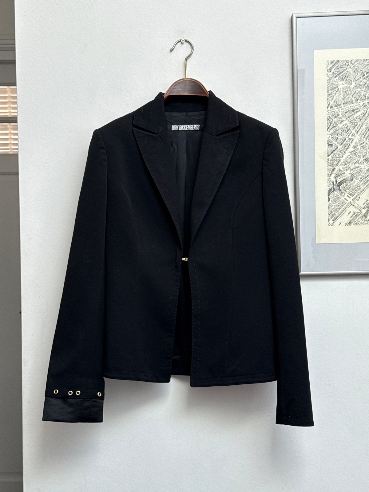 Dirk Bikkembergs vintage zwarte blazer maat 46 dames, Ophalen of Verzenden, Zo goed als nieuw, Maat 38/40 (M), Zwart