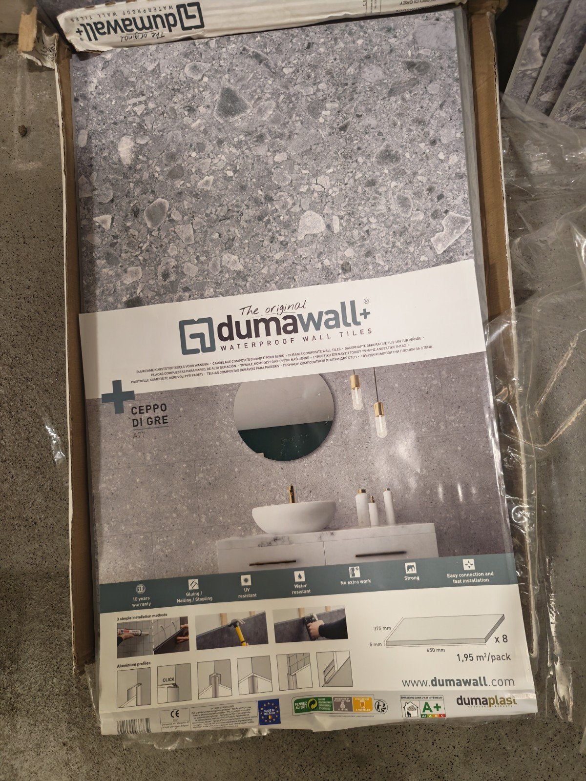 Dumawall PVC Panelen Ceppo di Gré Waterdichte Wandtegels, Ophalen, Zo goed als nieuw, Overige materialen, Wandtegels