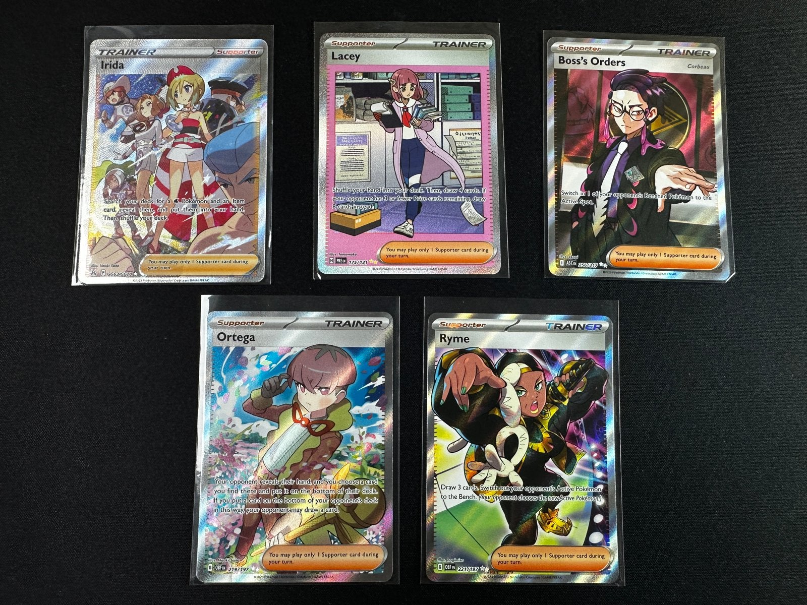 Pokémon Trainers: Lacey, Irida, & Boss’s Orders en meer!, Ophalen of Verzenden, Zo goed als nieuw, Meerdere kaarten, Foil