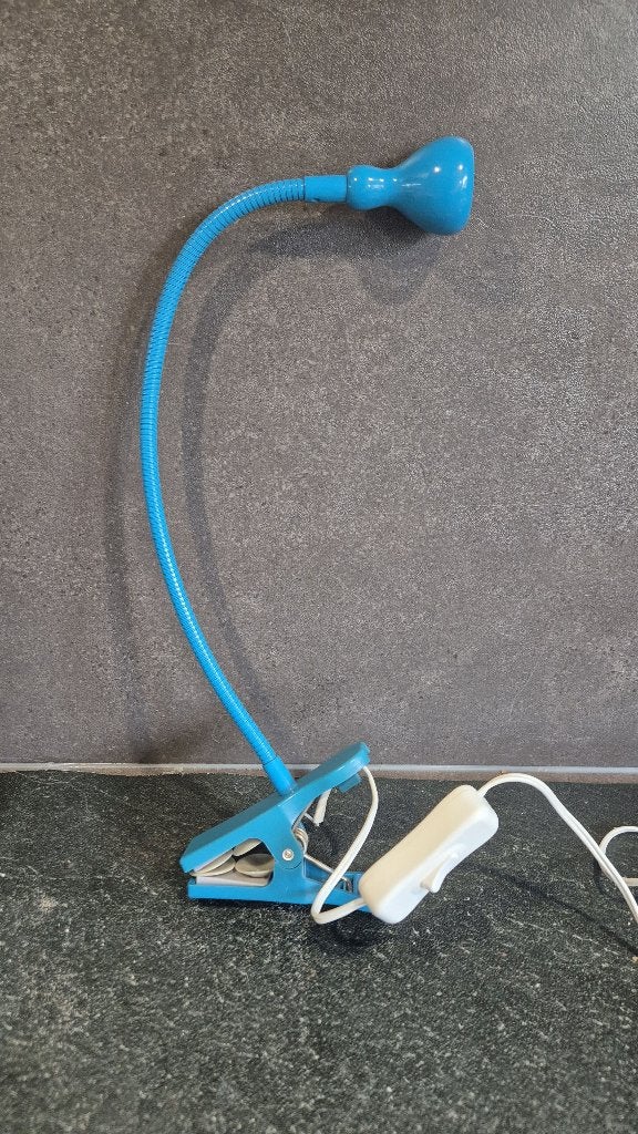 Ikea Jansjo knijplamp, tafelspot, knijpspot, blauw. 6B15