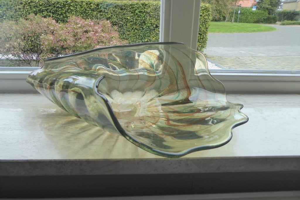 Groot glazen object, gesigneerd Henrik Rytz, Glas, Object, Ophalen of Verzenden, Bruin