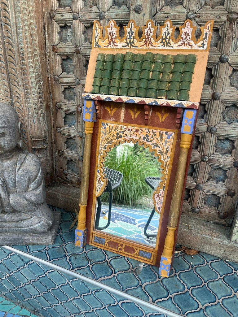 Marokkaanse Arabische Vintage handwerk spiegel oosters 60 cm, Huis en Inrichting, Gebruikt, Ophalen of Verzenden, https://verburgtvintage.nl/#contact