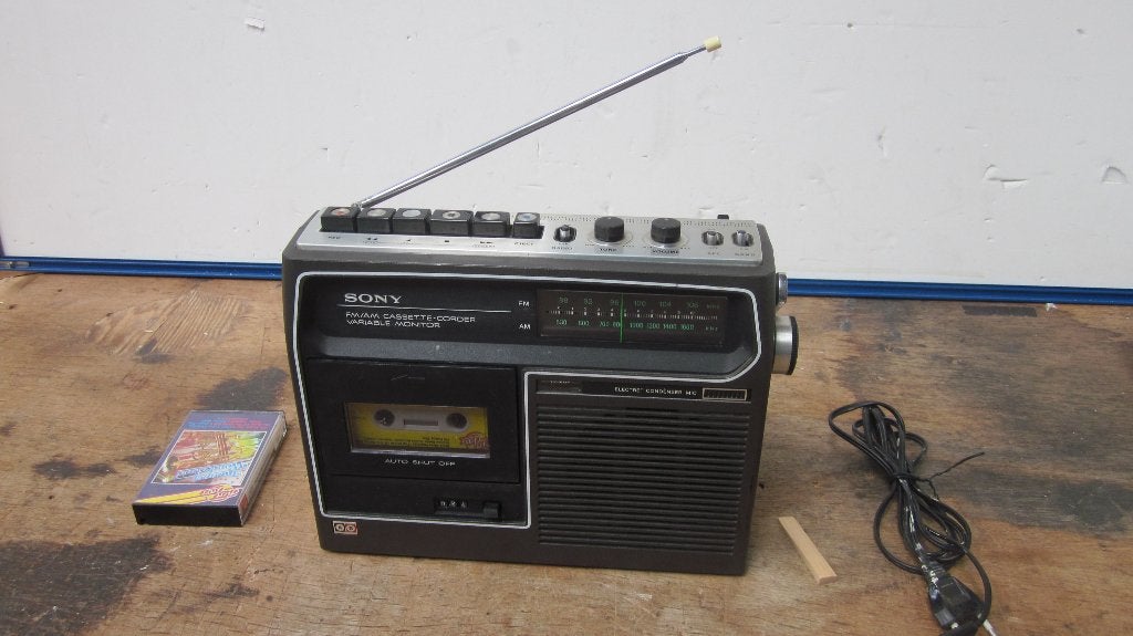 Sony CF-320 FM/AM Cassette-Recorder Variable Monitor, Ophalen of Verzenden, Gebruikt, Transistorradio