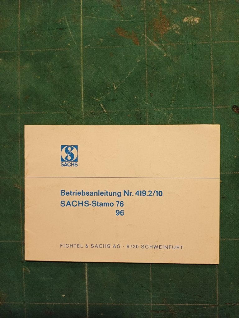 SACHS Stamo 76 en 96 handleiding manual instructieboek, Ophalen of Verzenden, Overige merken