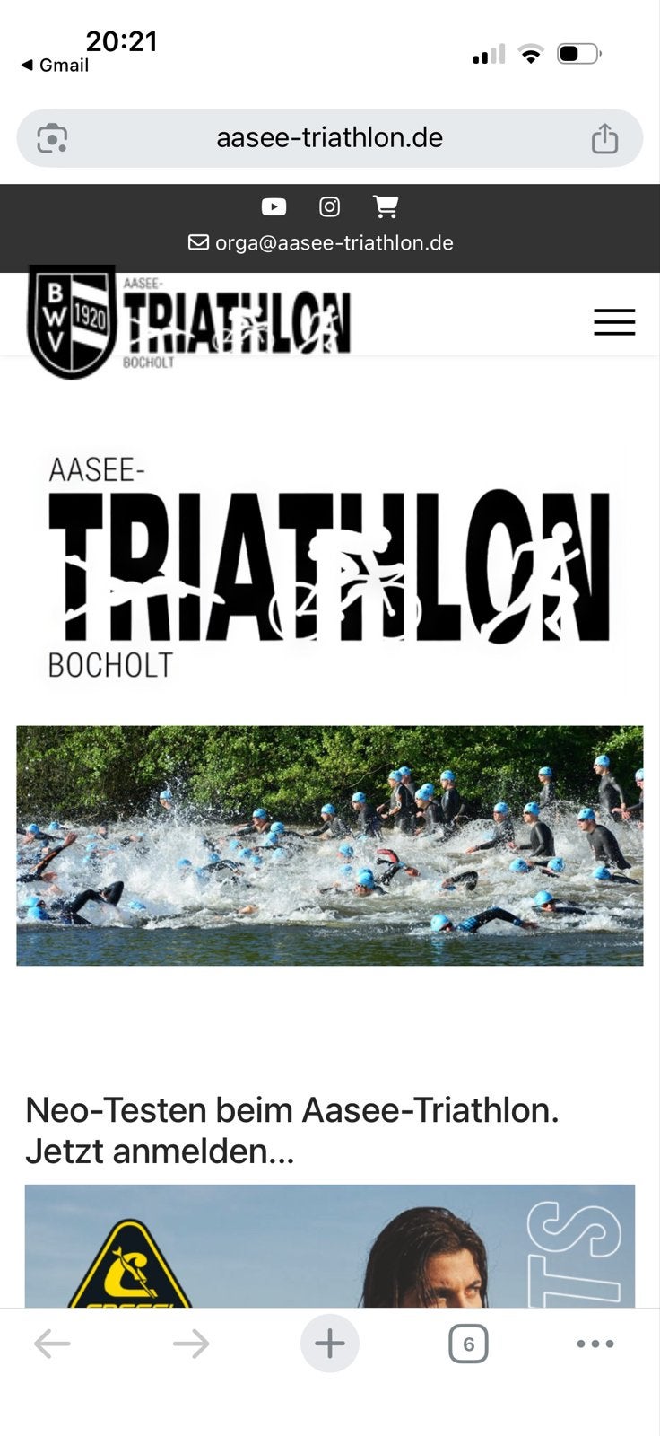 Deelname 14 juni Bocholt Distance Triathlon door blessure, Eén persoon