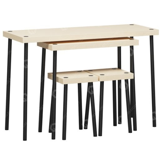 Eettafel met krukken, Huis en Inrichting, Bureaus, Ophalen, 120 cm, 120 cm, Scandinavisch