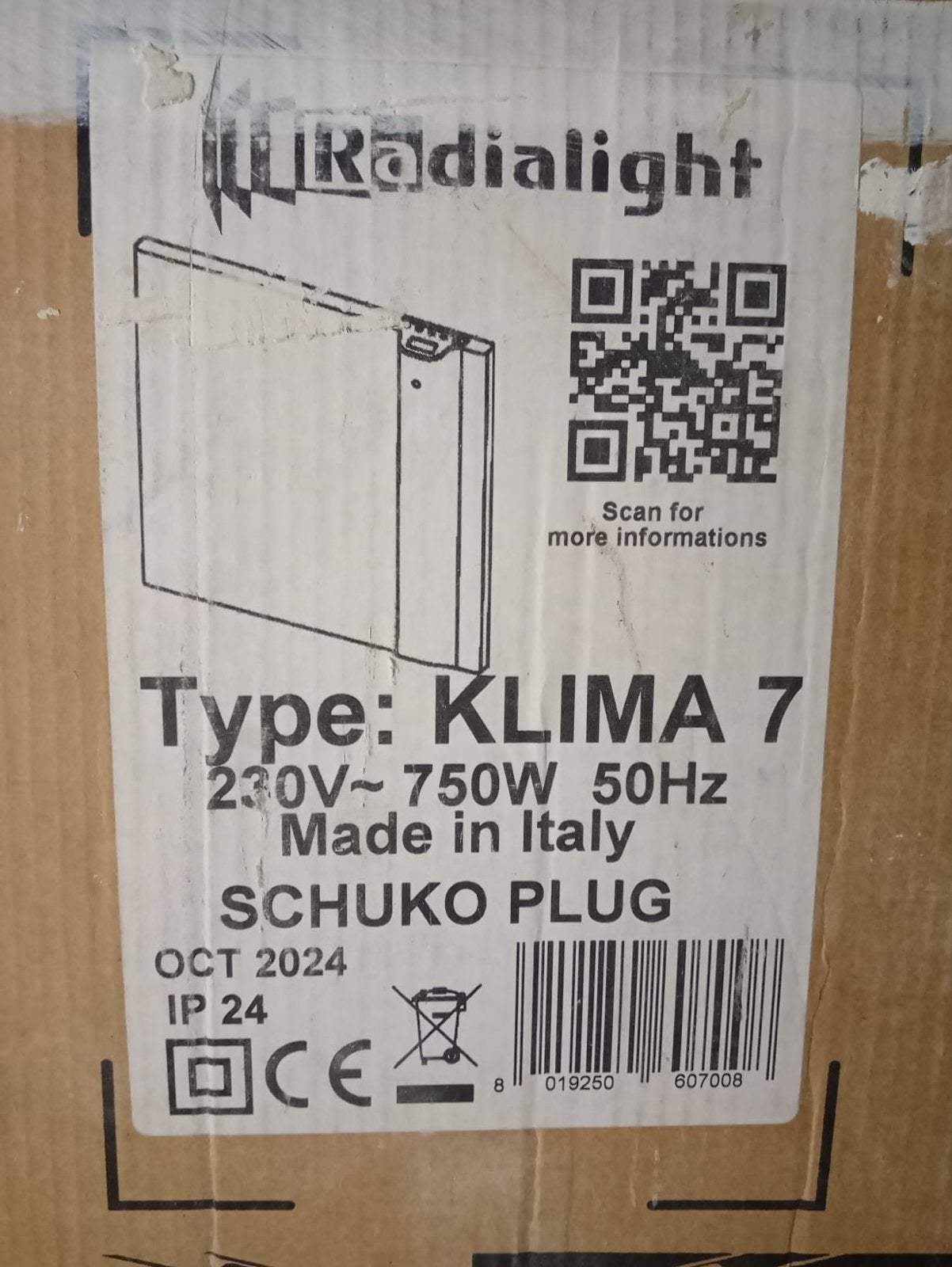 3xRadialight Klima 7 elektrische radiator 750W ex handoekrek, Ophalen, 500 tot 800 watt, Radiator, Nieuw