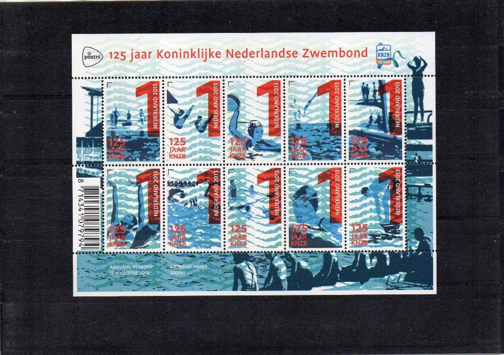 NVPH 3079-3088 Postfris 2013 125 jaar KNZB Zwembond, Ophalen of Verzenden, Na 1940, Postfris