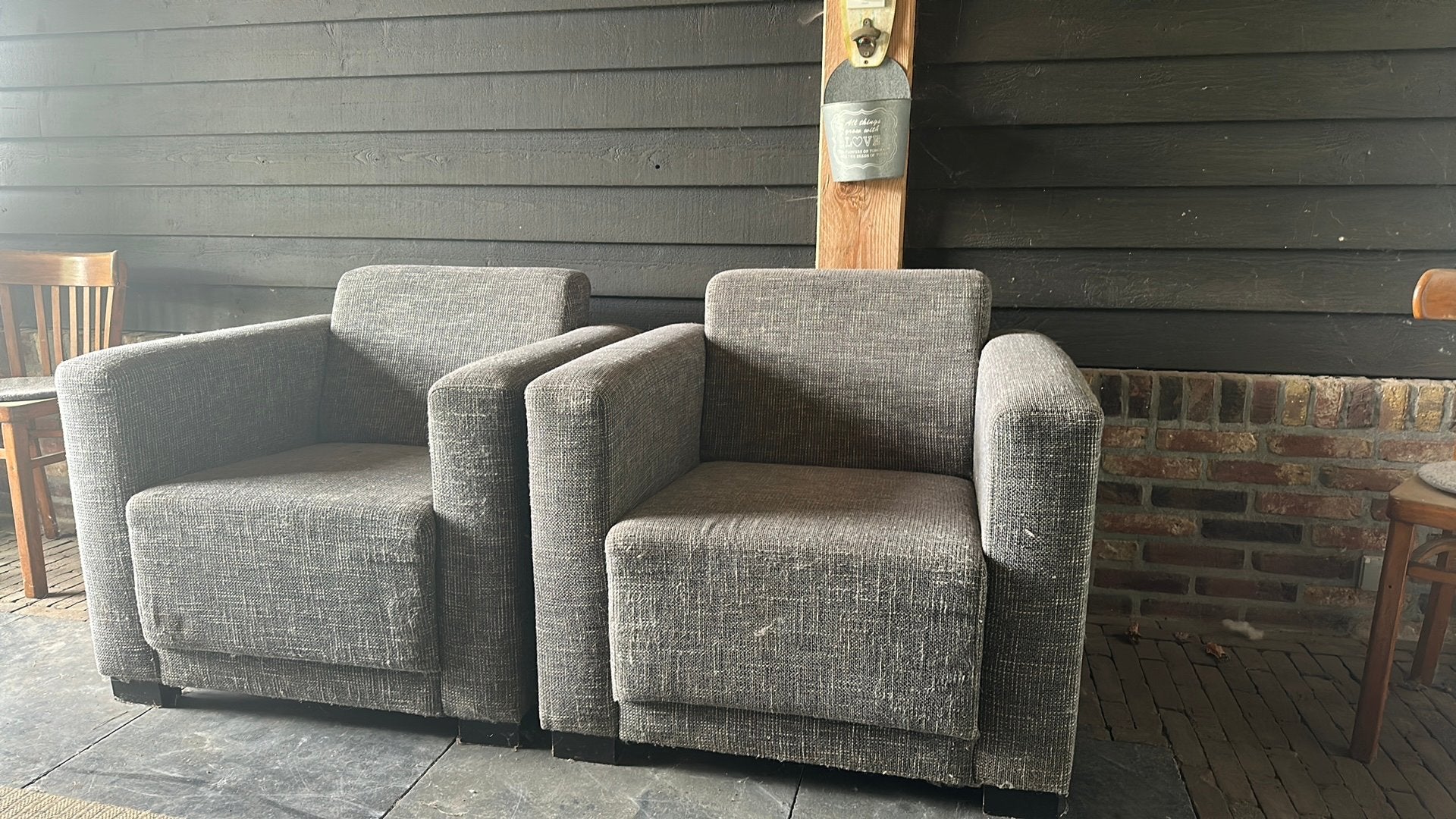 Gratis 2 leuke faeteuils, Ophalen, Gebruikt, 75 tot 100 cm, Stof