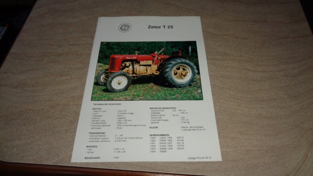 Folder  ZETOR  T 25, Verzenden, Nieuw, Overige merken