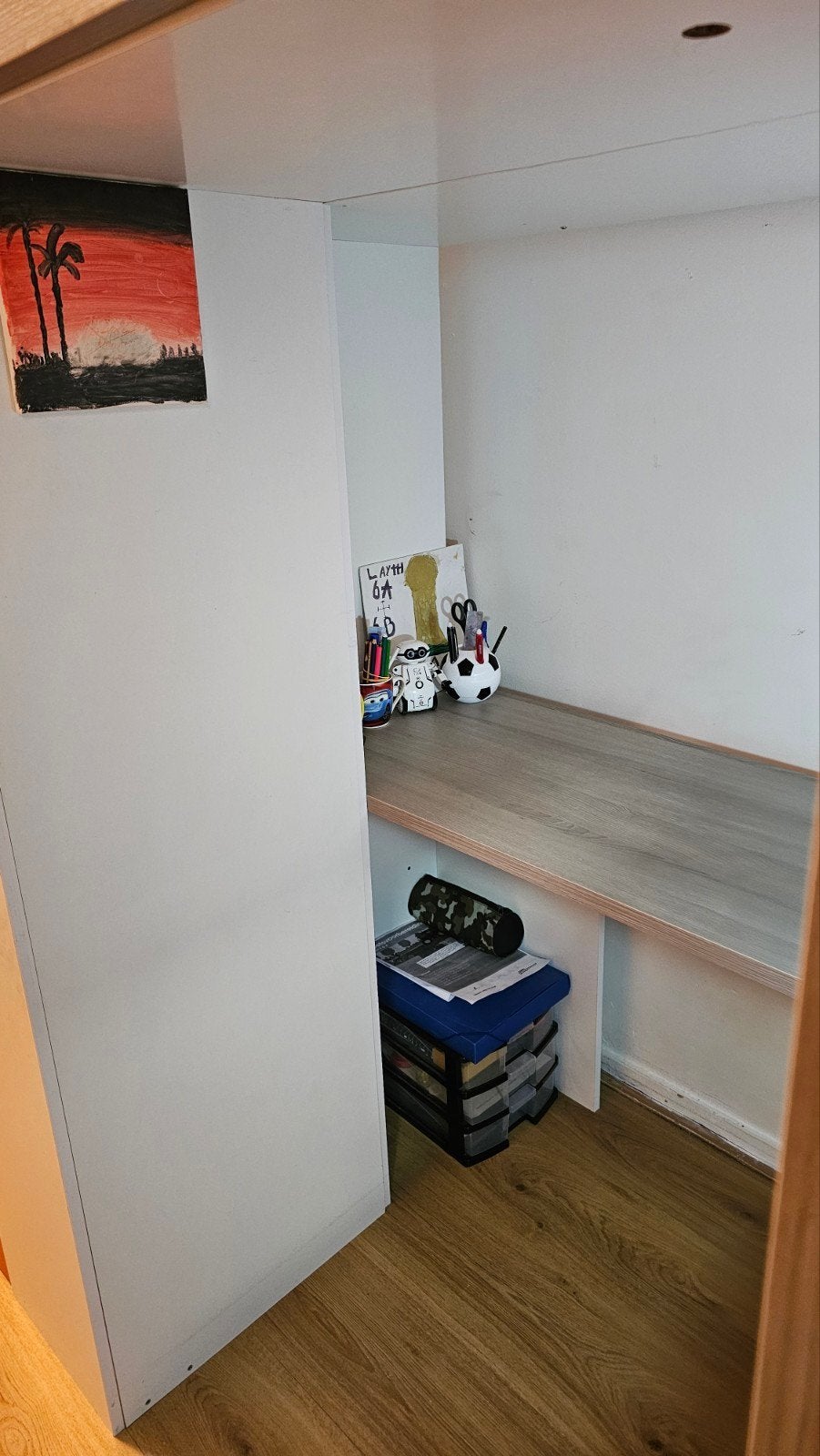 Hoogslaper met bureau en opbergruimte, Gebruikt, Eenpersoons, Ophalen of Verzenden, 200 cm