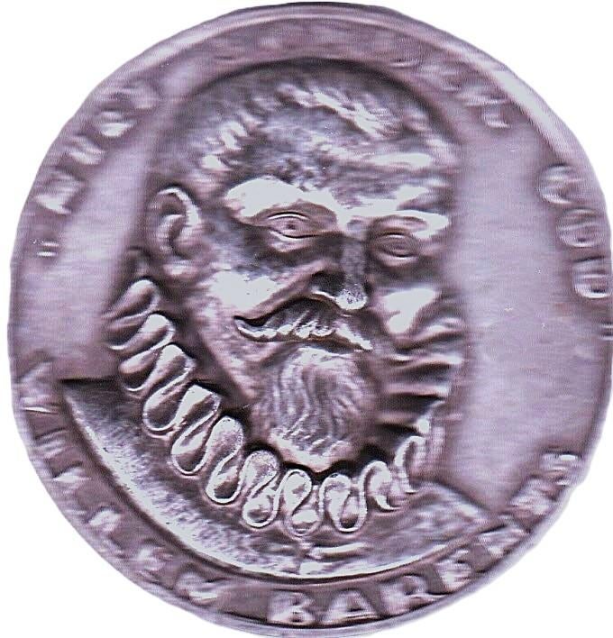 WILLEM  BARENTS TOCHT OM DE NOORD 1594  NIET ZONDER GOD, Postzegels en Munten, Penningen en Medailles, Overige materialen, Ophalen of Verzenden