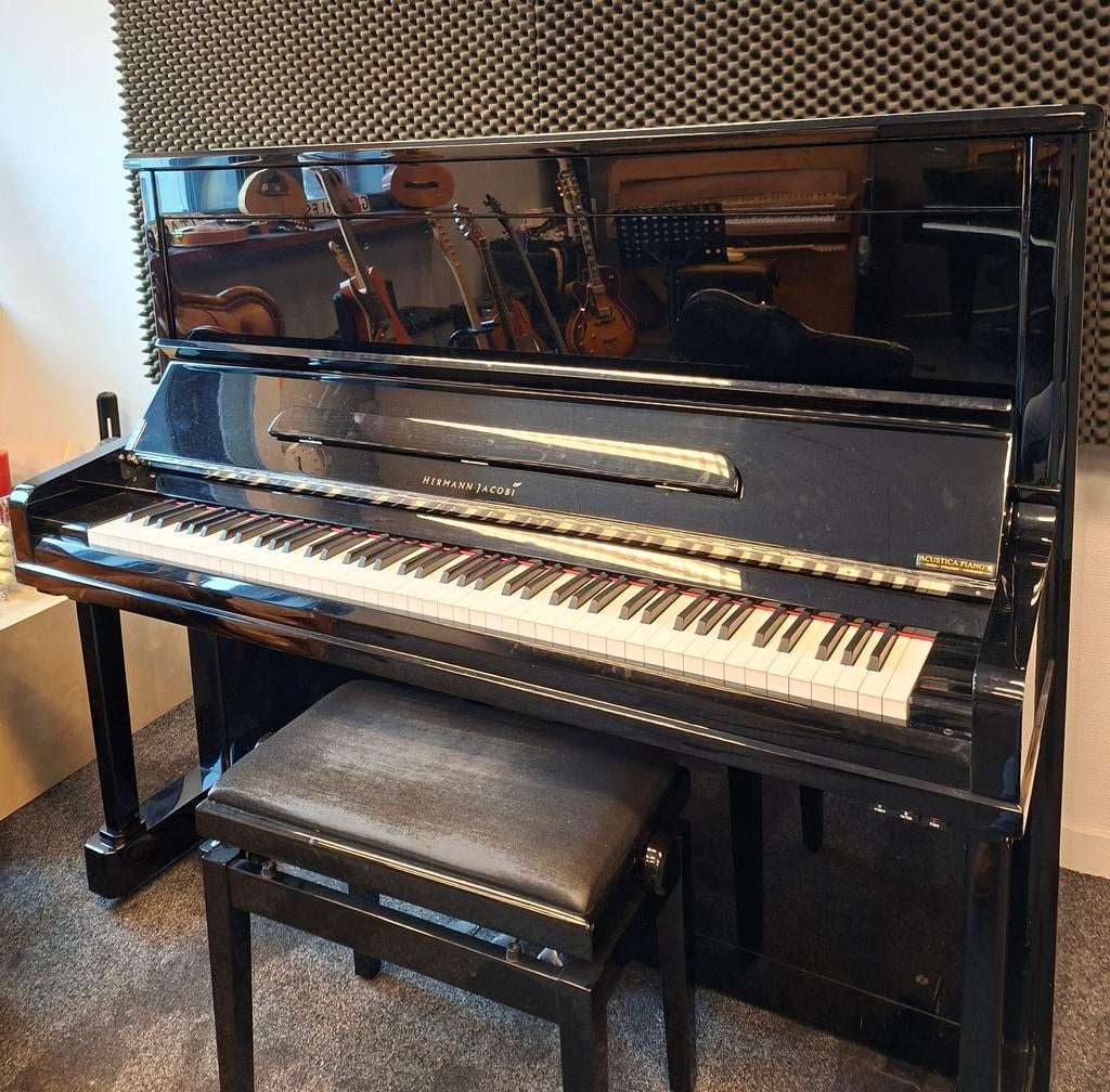 Hermann Jacobi piano, Ophalen, Gebruikt, Zwart, Hoogglans