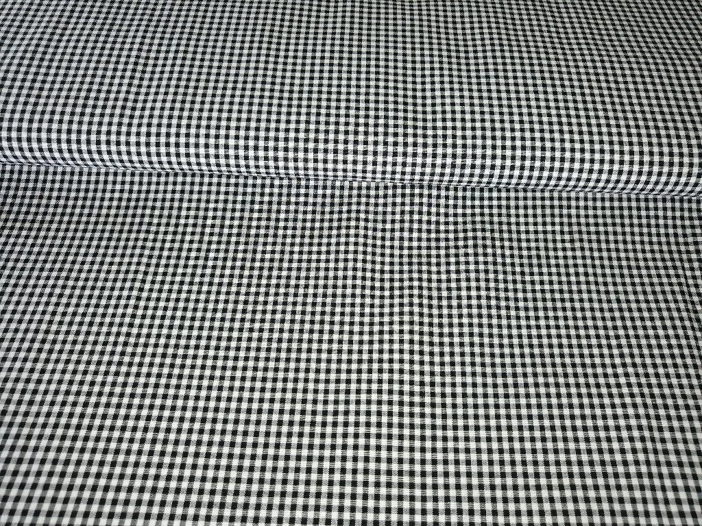 COUPON : Poplin katoen ruitjes zwart, Hobby en Vrije tijd, Stoffen en Lappen, 120 cm of meer, Zwart, Nieuw, Ophalen of Verzenden