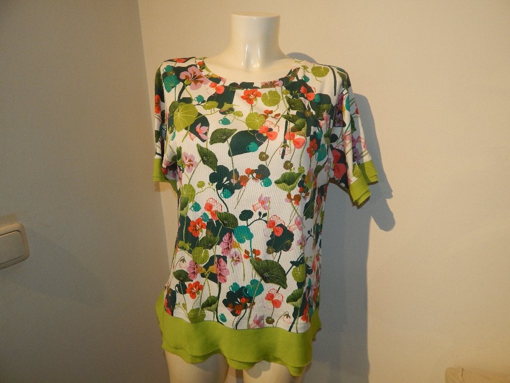 Marccain zomers hirt bloemen print onderkant zijde lookN5, Overige kleuren, Verzenden, Maat 42/44 (L), Zo goed als nieuw
