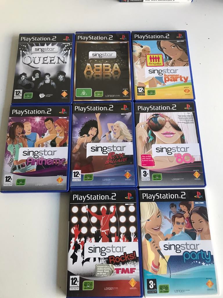 PS2 Singstar spellen oa Abba Queen Rocks TMF etc vanaf 5euro, Ophalen, Muziek, 1 speler, Zo goed als nieuw