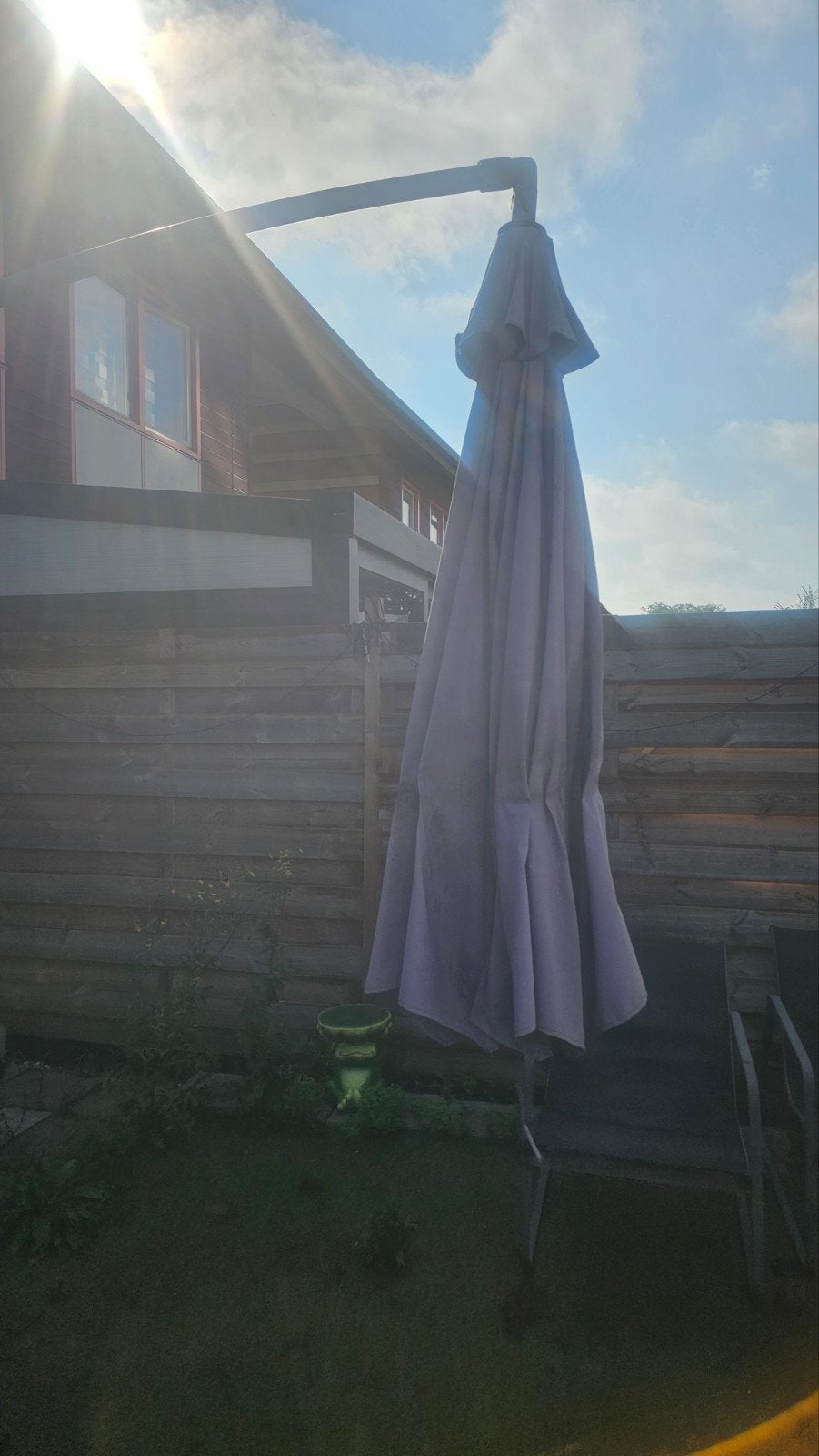 Zweefparasol 3 meter met draaihendel en push-up systeem, Tuin en Terras, Parasols, Ophalen