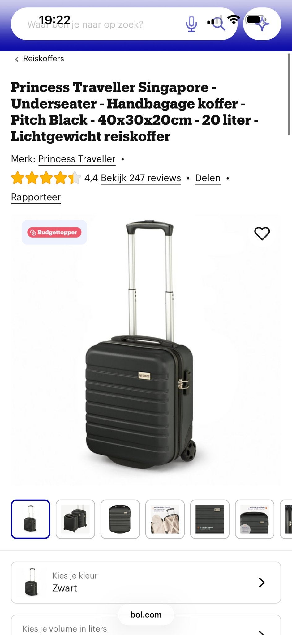 OPHALEN 31 oktober voor €15 Nieuwe Princess Traveller Koffer, Ophalen, 40 tot 60 cm, 20 tot 30 cm, Zwart