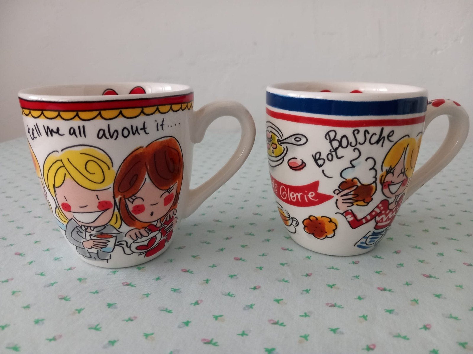 Leuke Blond Amsterdam koffiemokjes - Set van 2, Steen/keramiek, Meerkleurig, Ophalen, Blond Amsterdam