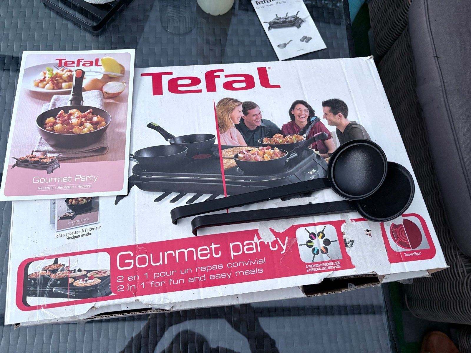 Tefal Gourmet Party Raclette/Crêpe Set - Zo goed als nieuw, Ophalen, Zo goed als nieuw, 4 t/m 7 personen