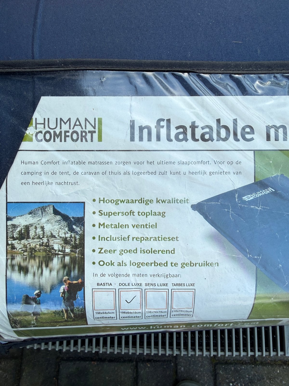 Human Comfort Zelfopblazend Luchtbed - Dôle Luxe, Ophalen, Ingebouwde pomp, Gebruikt, 1-persoons
