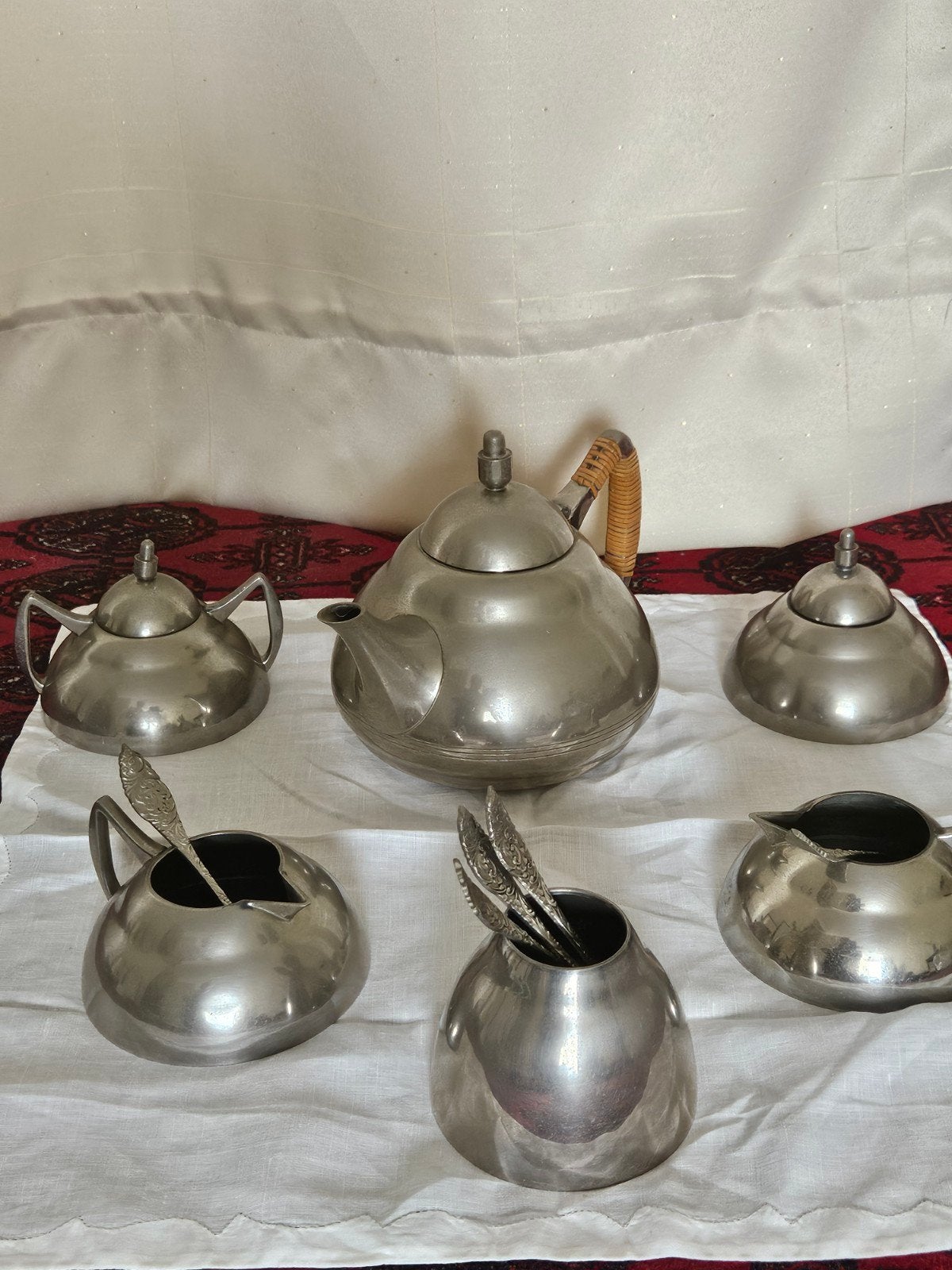 Antiek tinnen theeservies - Made in Holland, Antiek en Kunst, Ophalen