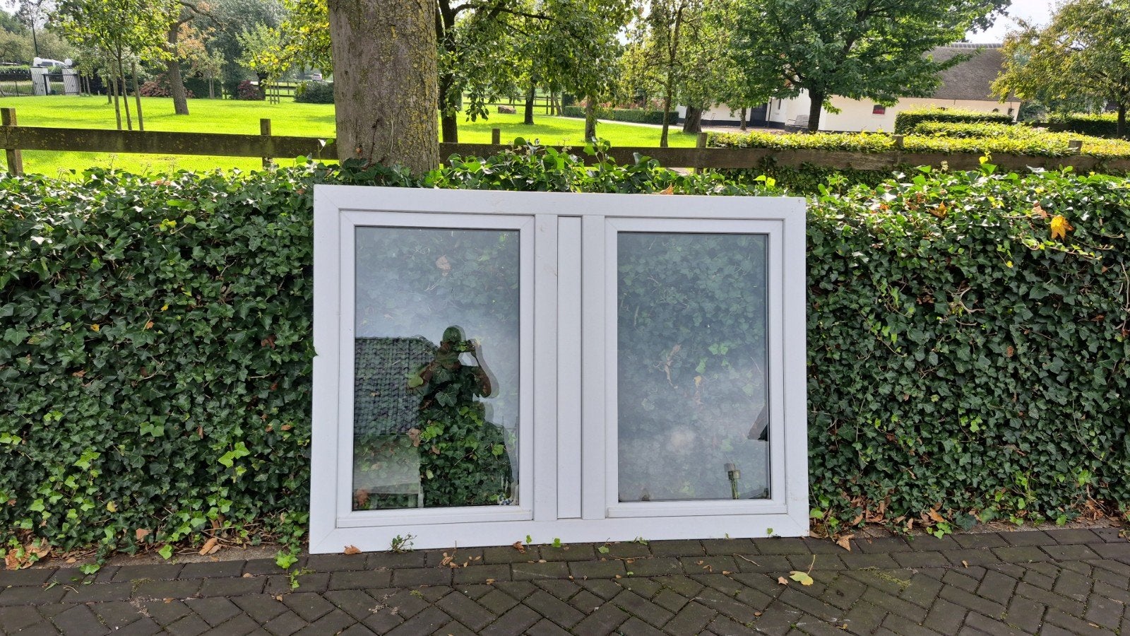 Dubbel openslaand raam met dubbelglas, Doe-het-zelf en Verbouw, Gevelraam of Ruit, Gebruikt, 80 tot 120 cm, 80 tot 120 cm