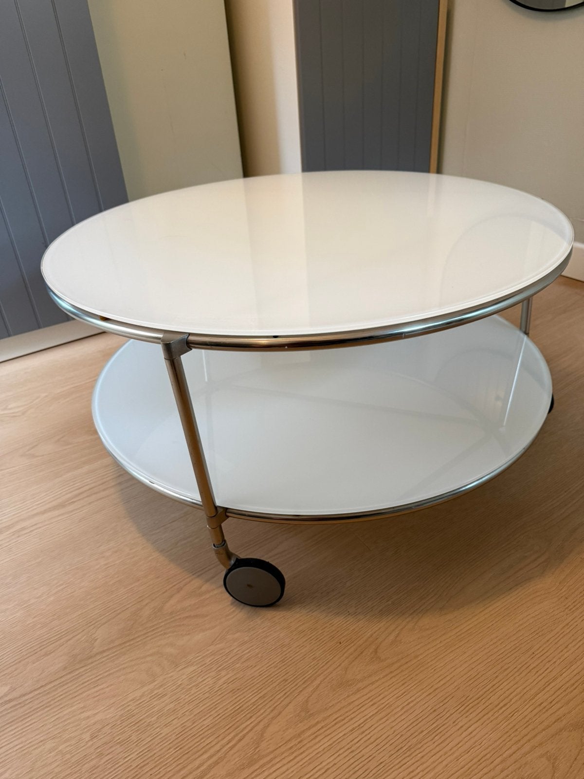 Vintage Ikea Salontafel Strind, Ophalen, Rond, 50 tot 100 cm, Zo goed als nieuw