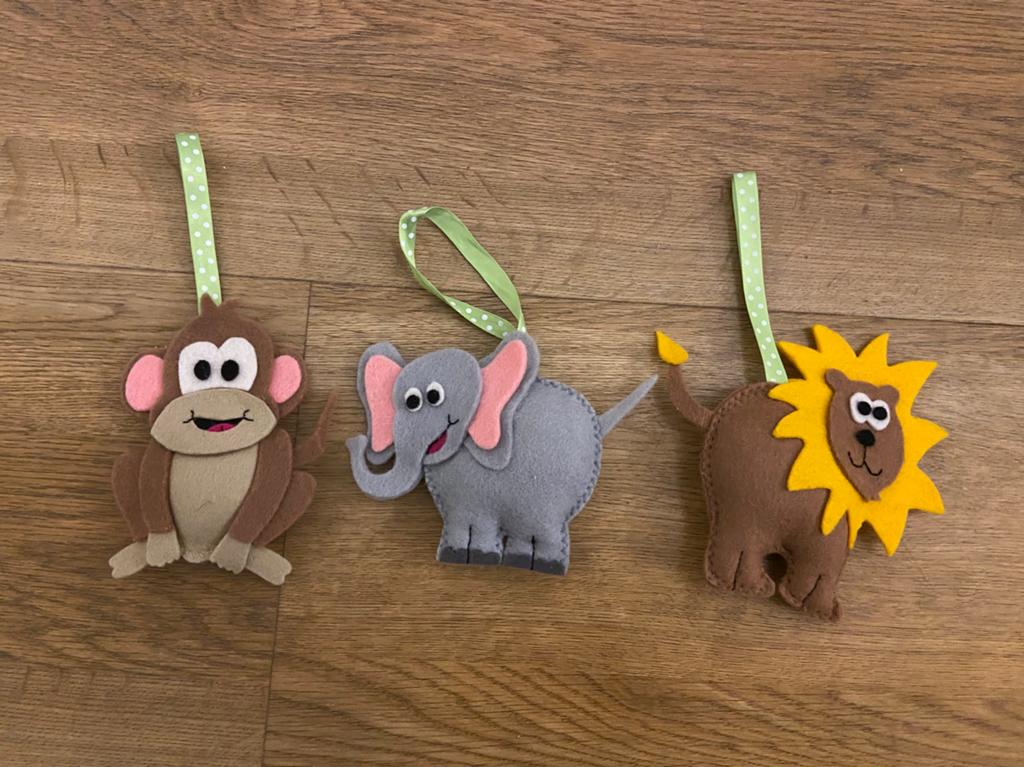 Vilten decoratie dieren jungle kinderkamer, Ophalen of Verzenden, Zo goed als nieuw, Wanddecoratie