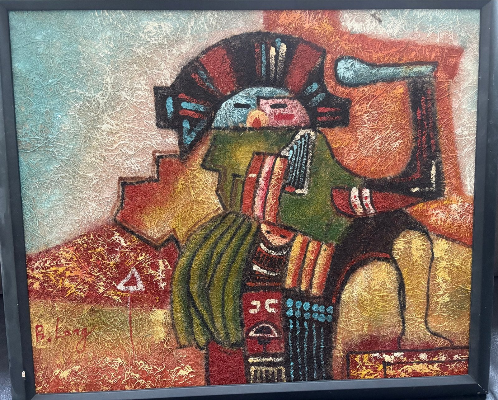 Abstract schilderij gesigneerd B. Long, Antiek en Kunst, Kunst | Schilderijen | Modern, Ophalen