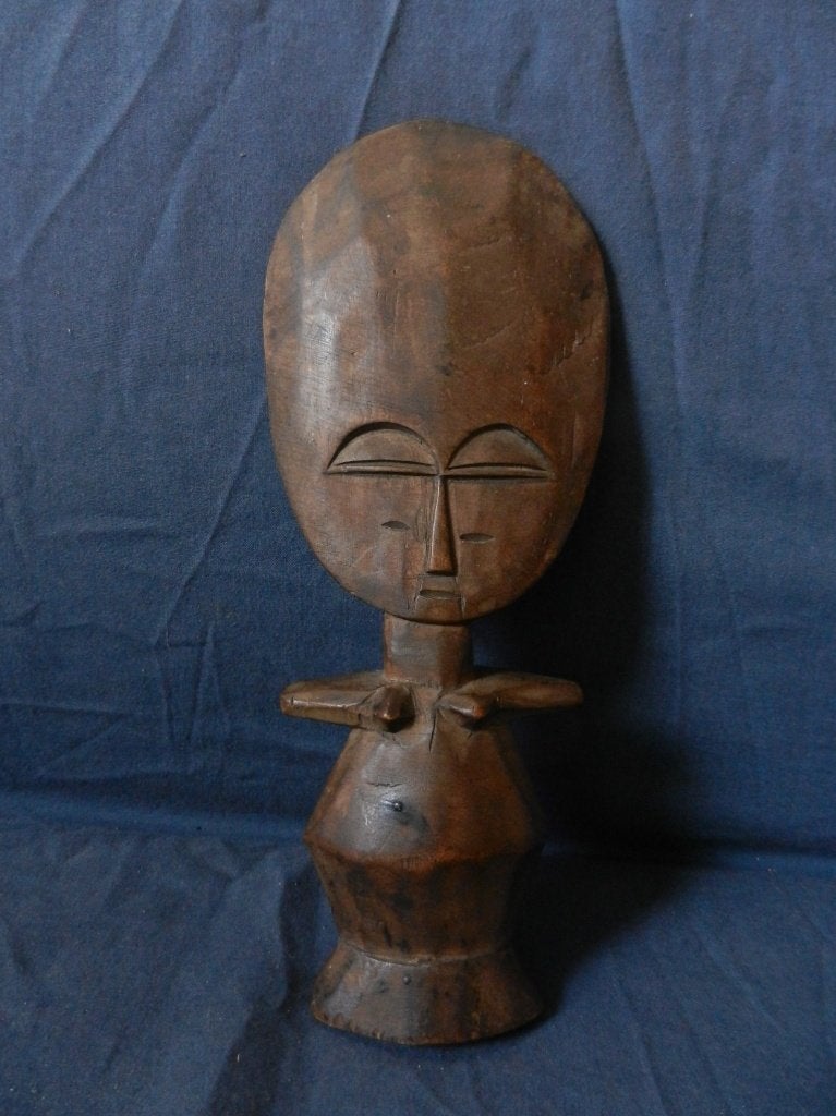 Houten vruchtbaarheidsbeeld / amulet Akuaba Ashanti Ghana 25, Hout, Bruin, Afrika, Ophalen of Verzenden
