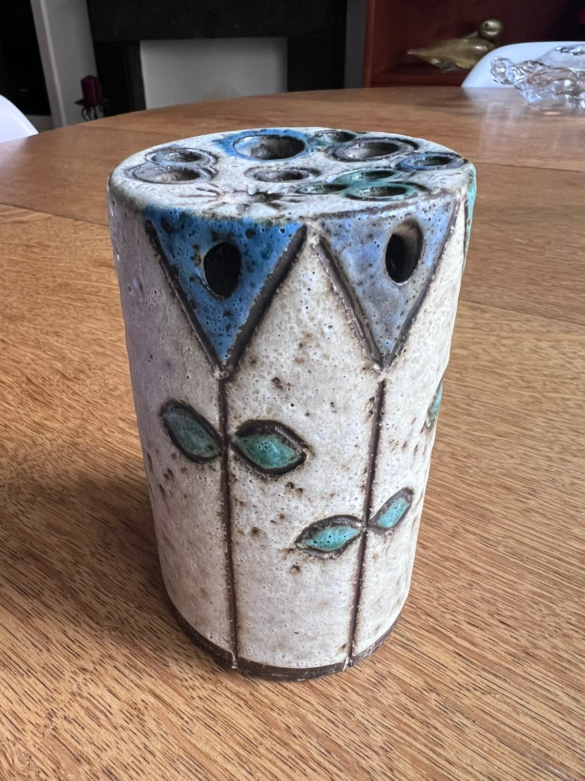 Vintage keramische bloemensteker van Hannie Mein, Antiek en Kunst, Ophalen of Verzenden